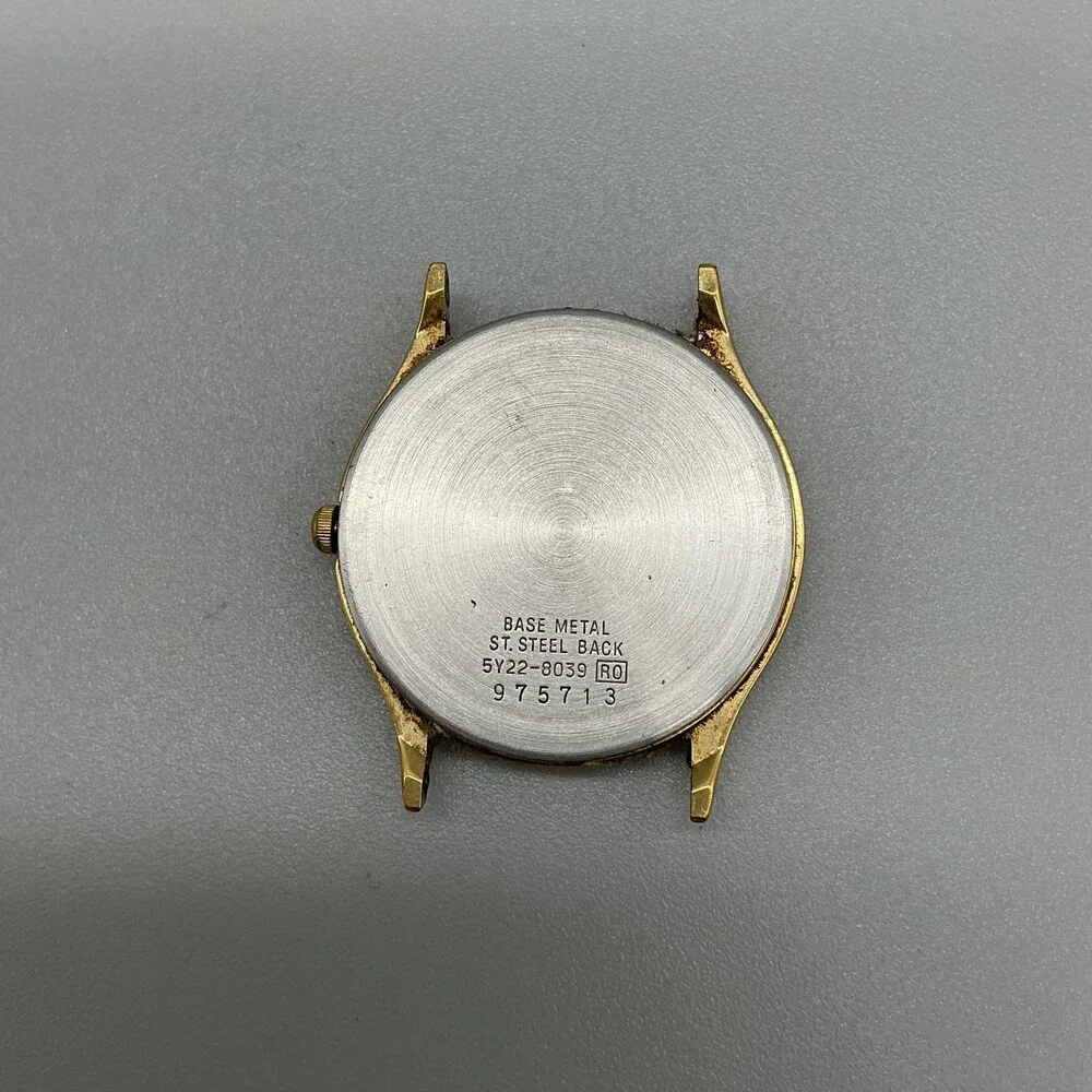Vintage Seiko Mickey Mouse Mens Watch 33mm Gold Dial 5Y22-8039 Date Non Running
